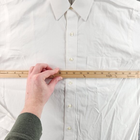Brooks Brothers 16 34/35 Non-Iron All Cotton Point Slim White Long Sleeve Preppy - Picture 14 of 16